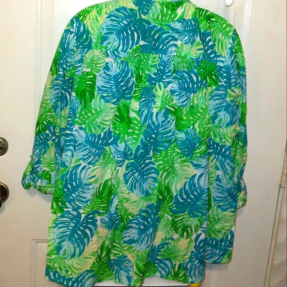 EUC~LAURA SCOTT Woman~Gorgeous Plus Size Button Down Cotton Top~20\22W - Picture 4 of 15
